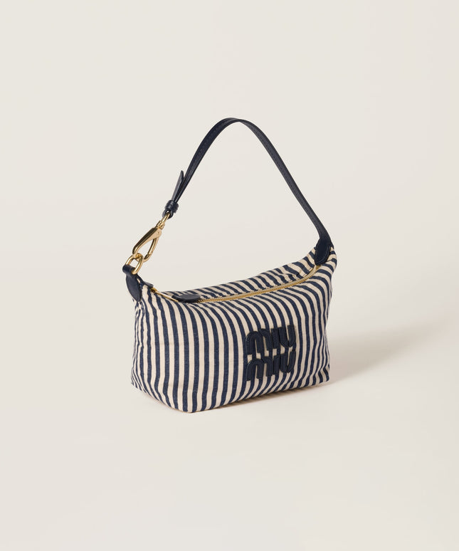 Jacquard fabric pouch with logo
