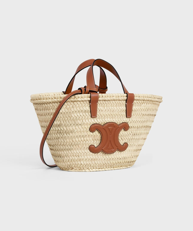 TEEN CELINE CLASSIC PANIER in Palm leaves and Calfskin