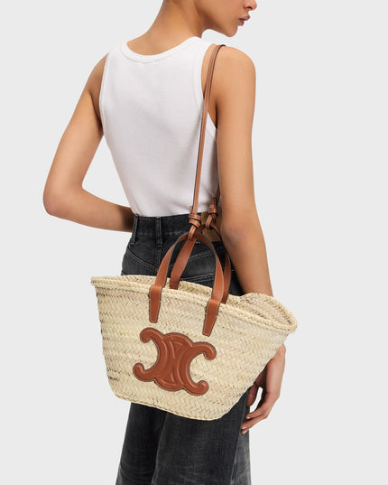 TEEN CELINE CLASSIC PANIER in Palm leaves and Calfskin