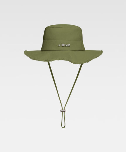 Frayed expedition hat.