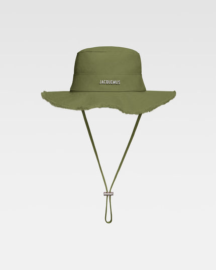 Frayed expedition hat.