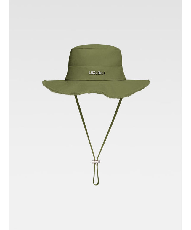 Frayed expedition hat.