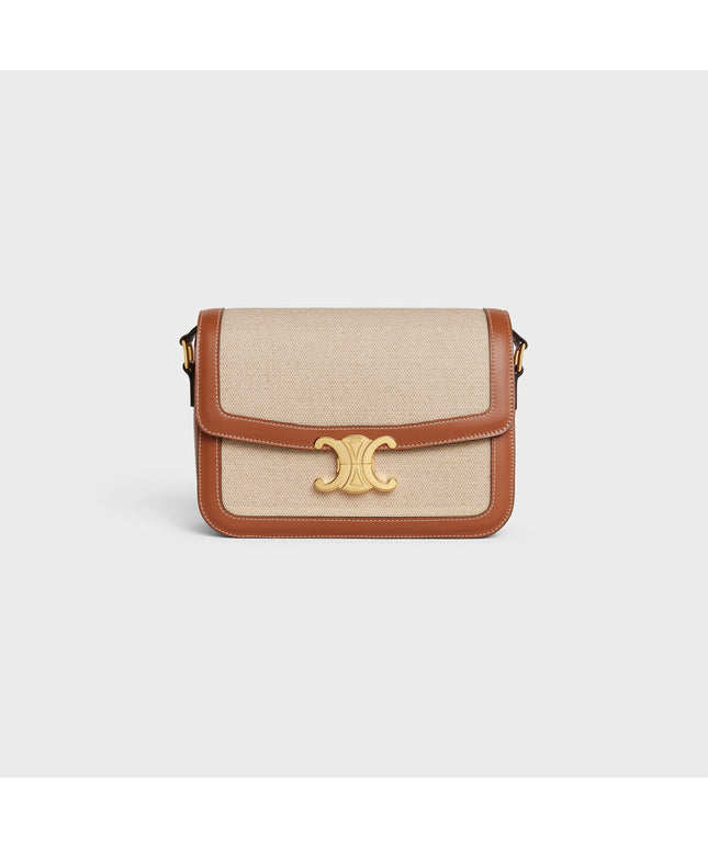 CLASSIQUE TRIOMPHE BAG IN TEXTILE AND CALFSKIN