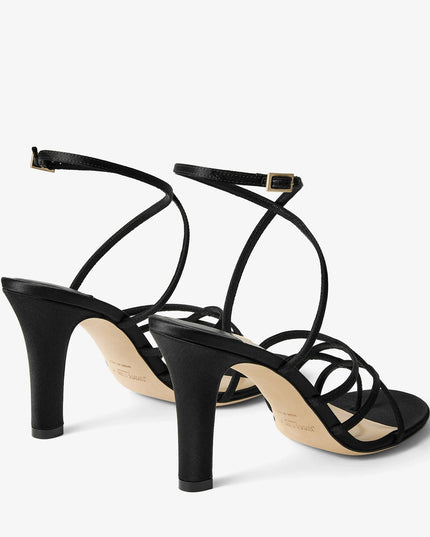 Satin Strappy Heeled Sandals