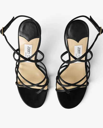 Satin Strappy Heeled Sandals