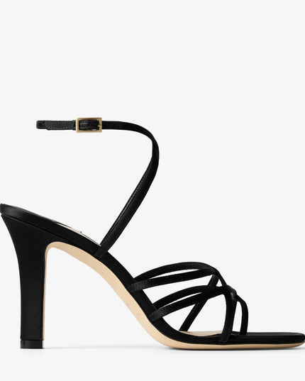 Satin Strappy Heeled Sandals