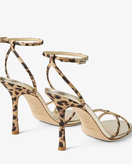 Leopard-Print Grosgrain Sandal