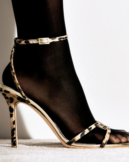 Leopard-Print Grosgrain Sandal