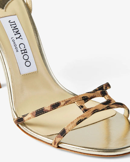 Leopard-Print Grosgrain Sandal