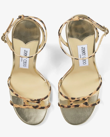 Leopard-Print Grosgrain Sandal