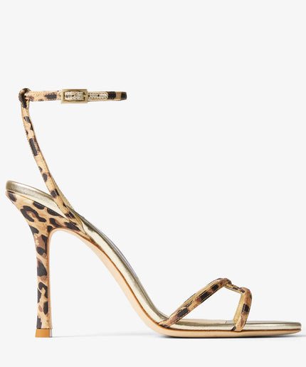 Leopard-Print Grosgrain Sandal