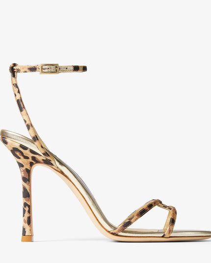 Leopard-Print Grosgrain Sandal