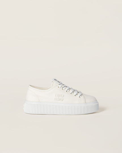 MIU MIU Denim sneakers with logo