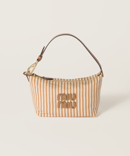 Jacquard fabric pouch with logo