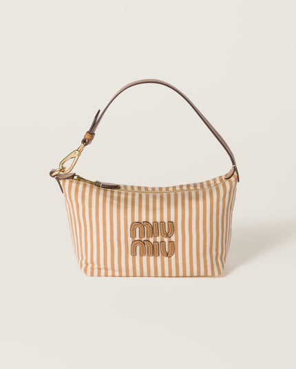 Jacquard fabric pouch with logo
