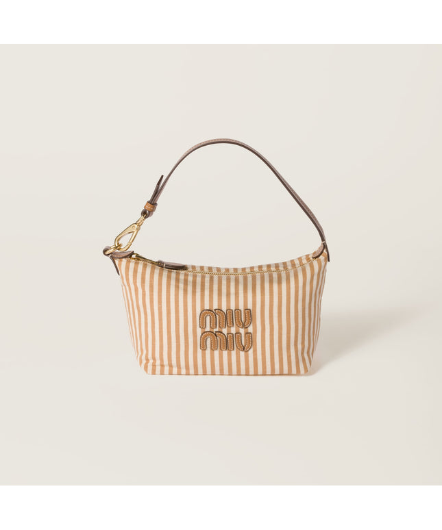 Jacquard fabric pouch with logo