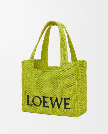 LOEWE Font tote in raffia Medium