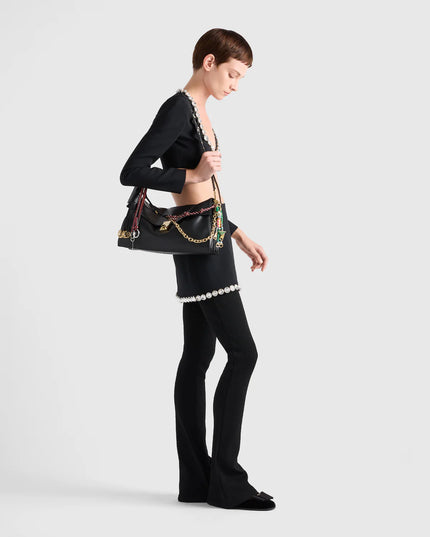 Prada Soft Sound large leather shoulder bag with charms