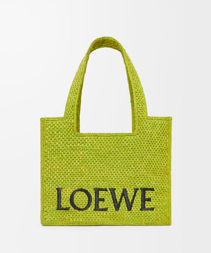 LOEWE Font tote in raffia Medium