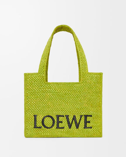 LOEWE Font tote in raffia Medium