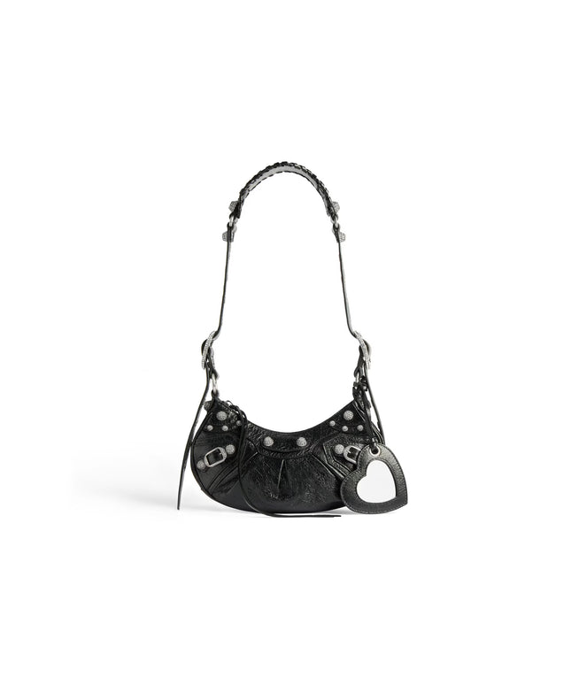 WOMEN'S LE CAGOLE SHOULDER BAG XS WITH RHINESTONES IN BLACK