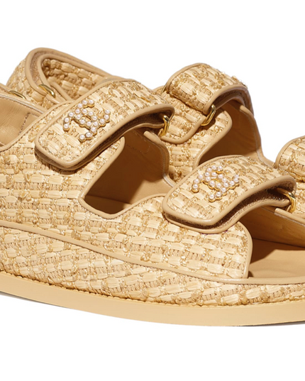 Chanel 21C Beige Raffia Pearl