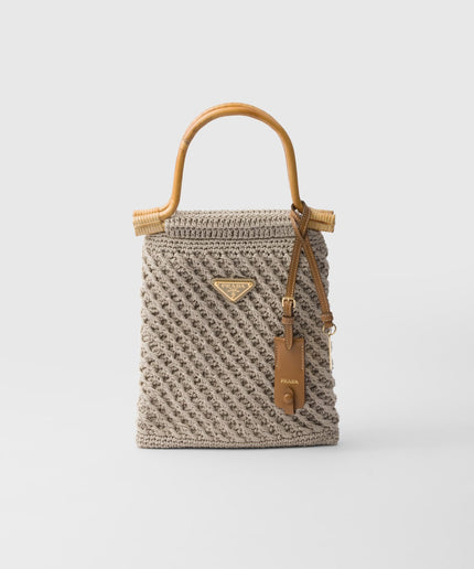 Cotton crochet mini-handbag