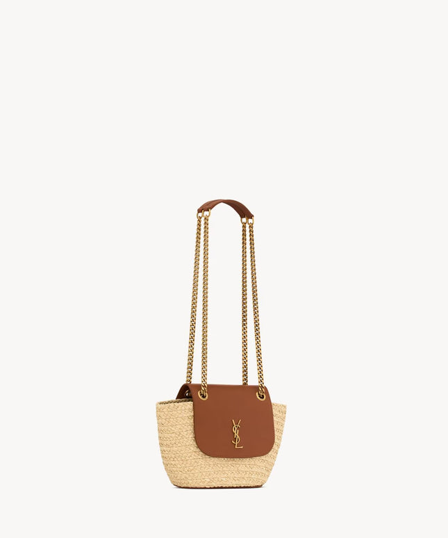 MINI MANON IN RAFFIA
NATUREL AND BRICK