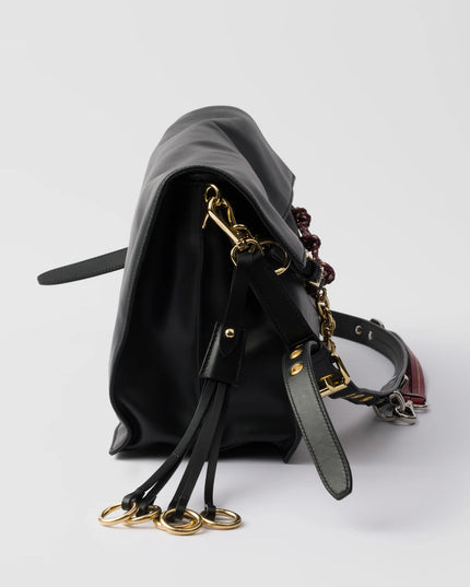 Prada Soft Sound large leather shoulder bag with charms