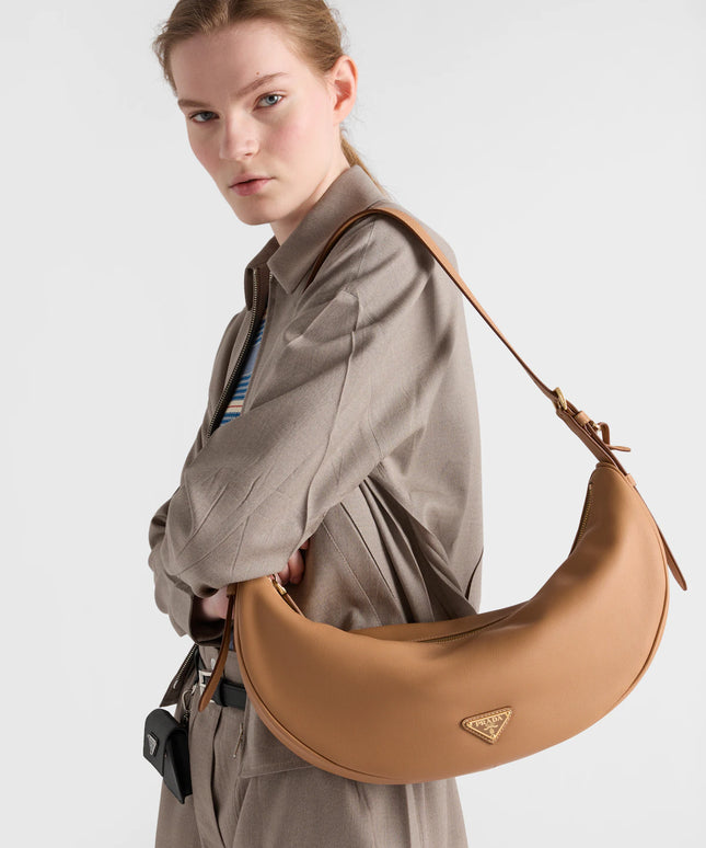 Prada Demi-lune large leather shoulder bag