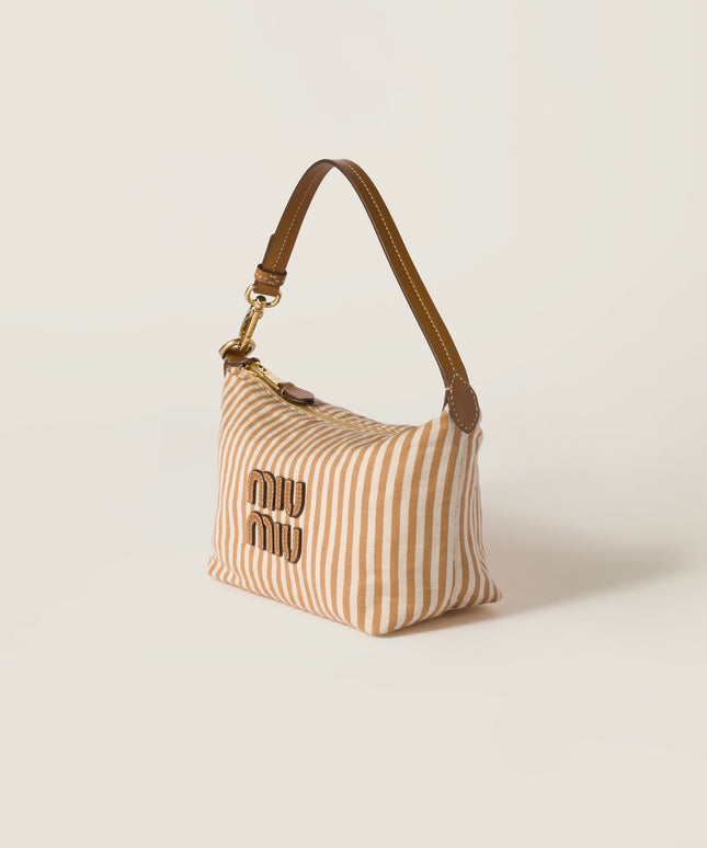 Jacquard fabric pouch with logo