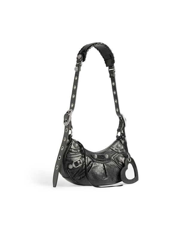 WOMEN'S LE CAGOLE SHOULDER BAG XS WITH RHINESTONES IN BLACK