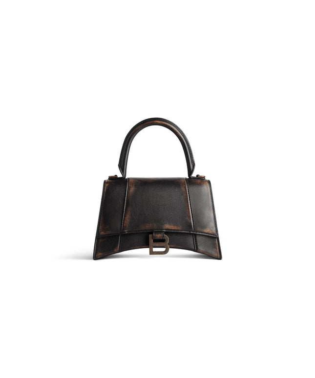 WOMEN'S HOURGLASS HANDBAG SMALL IN BROWN