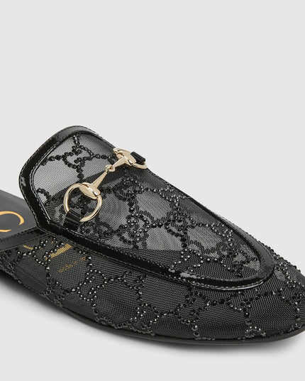 GUCCI WOMEN'S GG CRYSTAL PRINCETOWN SLIPPER
