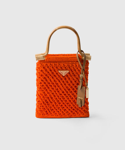 Cotton crochet mini-handbag
