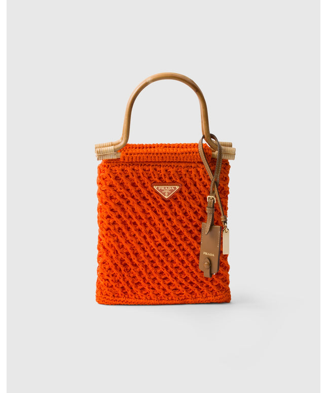 Cotton crochet mini-handbag