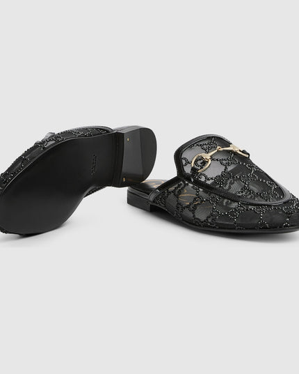 GUCCI WOMEN'S GG CRYSTAL PRINCETOWN SLIPPER