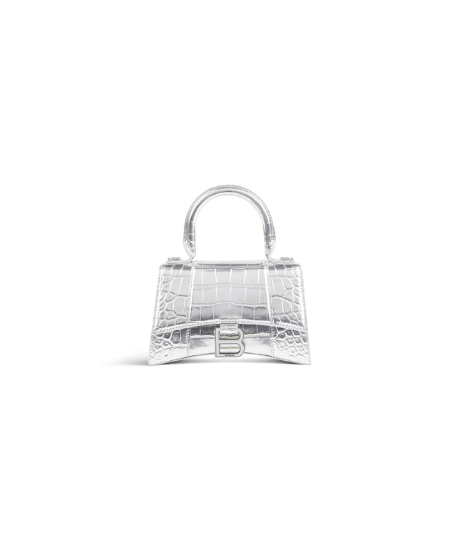 WOMEN'S HOURGLASS HANDBAG XS IN SILVER