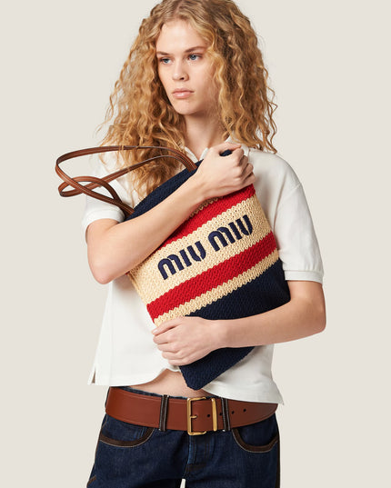 Rafya Efektli Dokuma Tote Bag