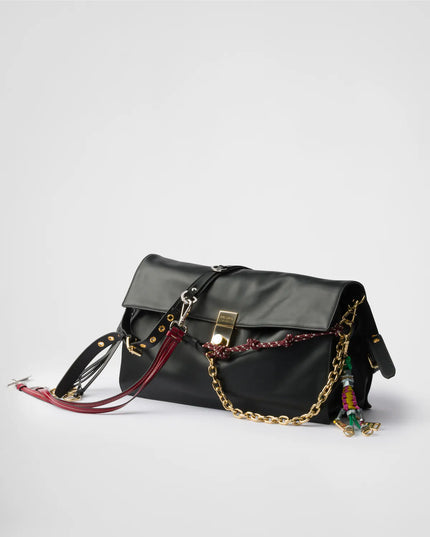 Prada Soft Sound large leather shoulder bag with charms