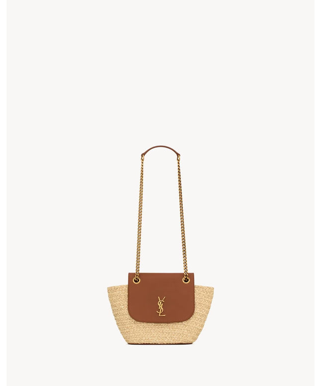 MINI MANON IN RAFFIA
NATUREL AND BRICK