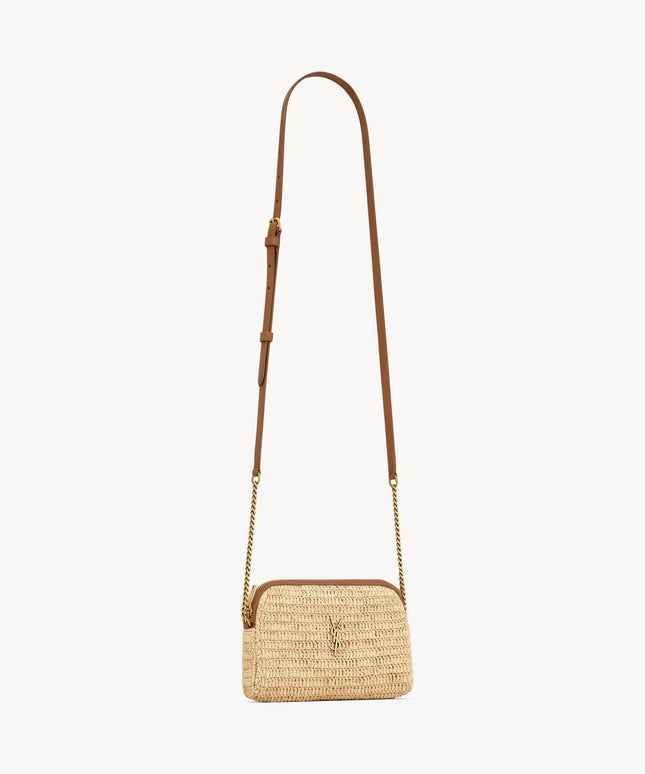 GABY ZIPPED POUCH IN RAFFIA
NATUREL AND BRICK