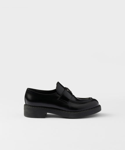Chocolate brushed leather loafers