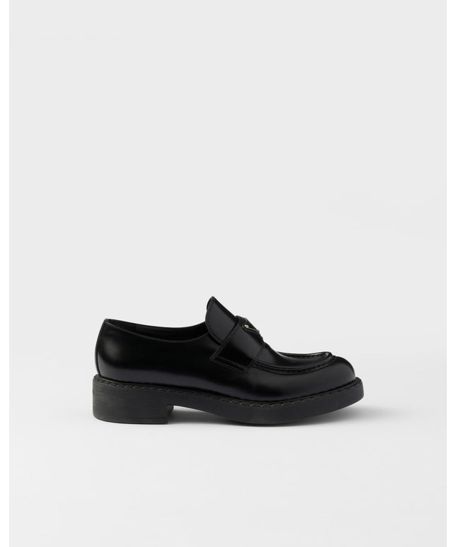 Chocolate brushed leather loafers