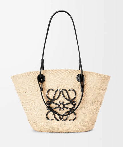 LOEWE Medium Anagram Basket bag in iraca palm and calfskin