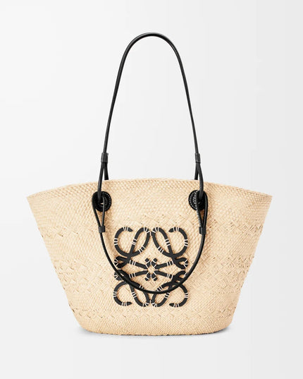 LOEWE Medium Anagram Basket bag in iraca palm and calfskin