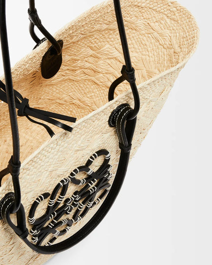LOEWE Medium Anagram Basket bag in iraca palm and calfskin
