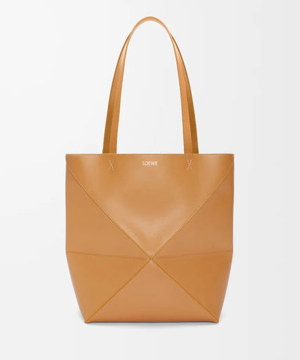 LOEWE Medium Puzzle Fold tote in shiny calfskin