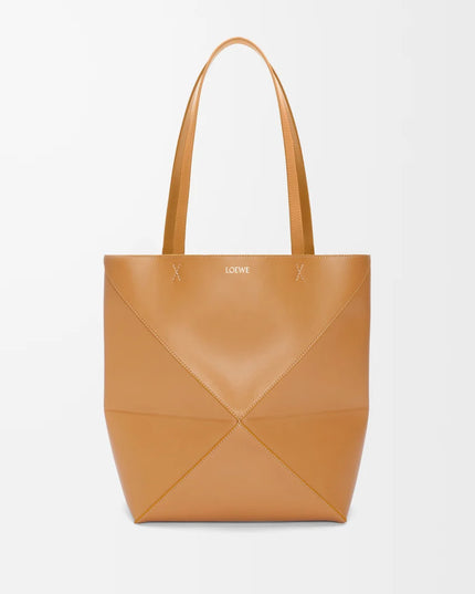 LOEWE Medium Puzzle Fold tote in shiny calfskin