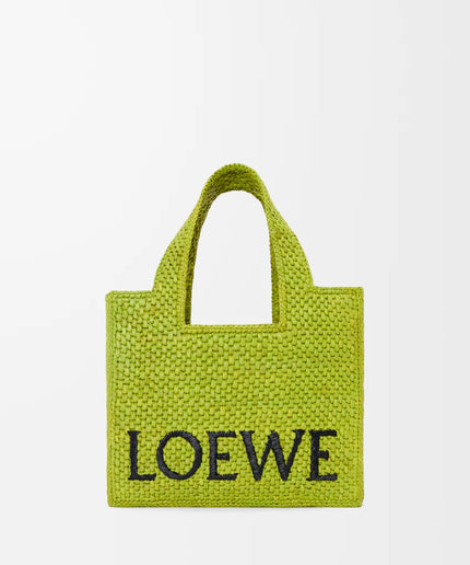 LOEWE Small LOEWE Font tote in raffia